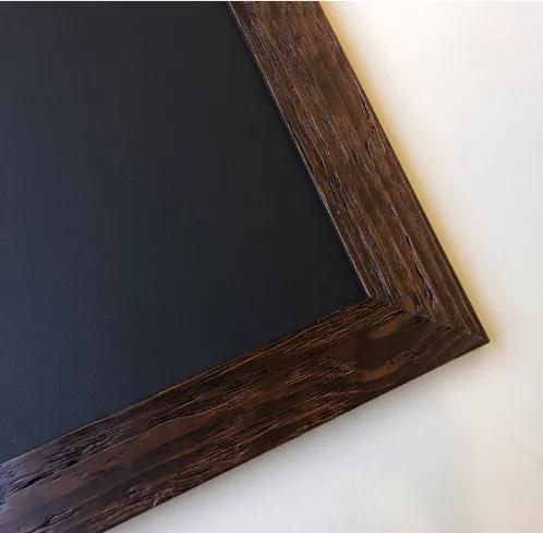 Toptabule.sk PRRUST Čierna kriedová tabuľa PREMIUM v rustikálnom drevenom ráme 60x40cm / nemagneticky