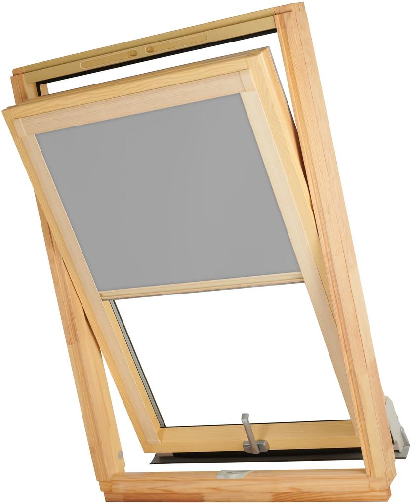 Dekodum Termoizolačná roleta na strešné okno typu FAKRO 78x160 Farba látky: Black Silver, Farba profilu: Borovica