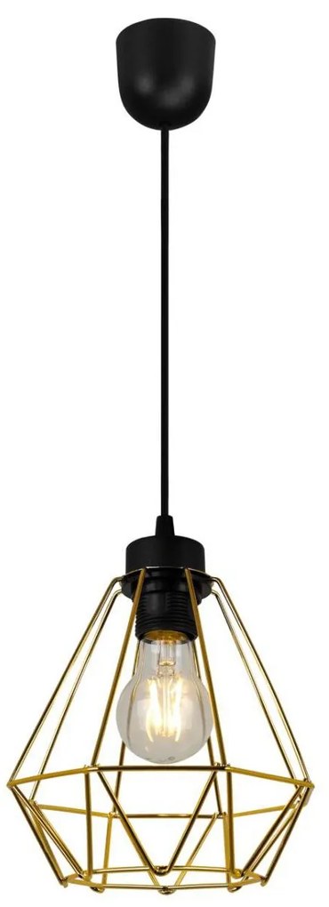 Závesné svietidlo Fusion, 1x zlaté drôtené tienidlo, lp