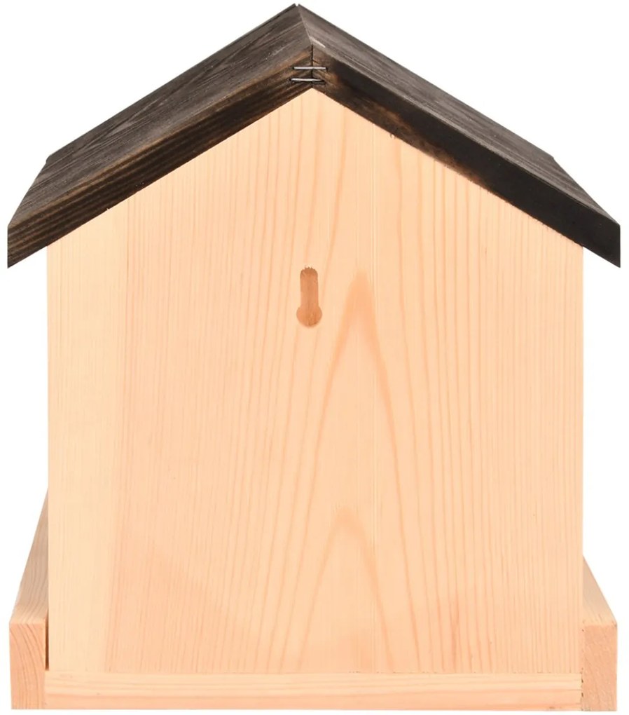 Kŕmidlo pre vtáky Emi, 23x20x15 cm, drevo, hnedá/čierna