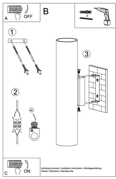 Sollux SL.0330 - Nástenné svietidlo LAGOS 2 2xGU10/10W/230V čierna