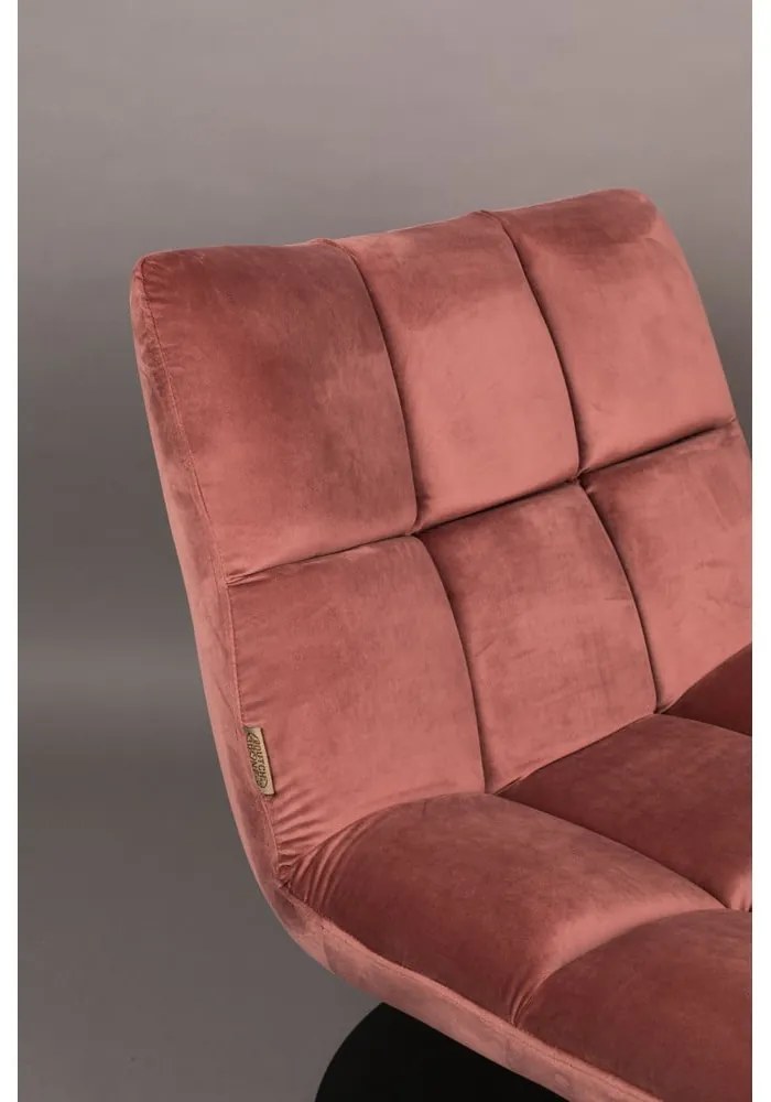 Ružové zamatové kreslo Bar – Dutchbone