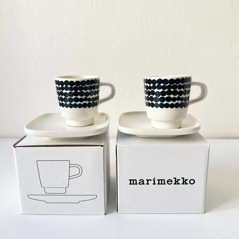 Marimekko Espresso šálka s tanierikom Oiva Siirtolapuutarha 50ml