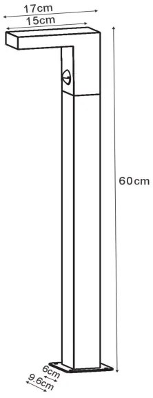 Lucide 28851/61/30 - LED Vonkajšia lampa so senzorom TEXAS LED/7W/230V IP54