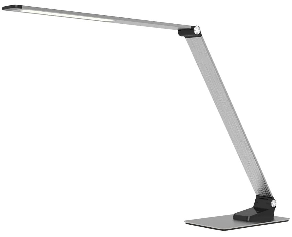 LED stolná lampička stmievacia, strieborná