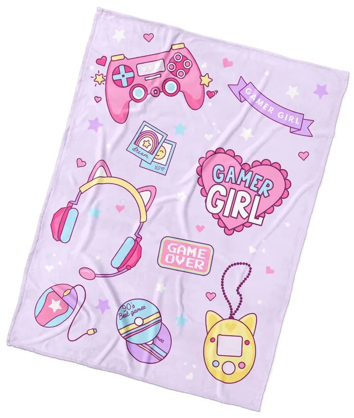 BedTex Detská deka Gamer Girl, 130 x 170 cm