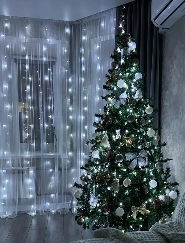 Vianočné svetielka vnútorné studená biela 100 LED