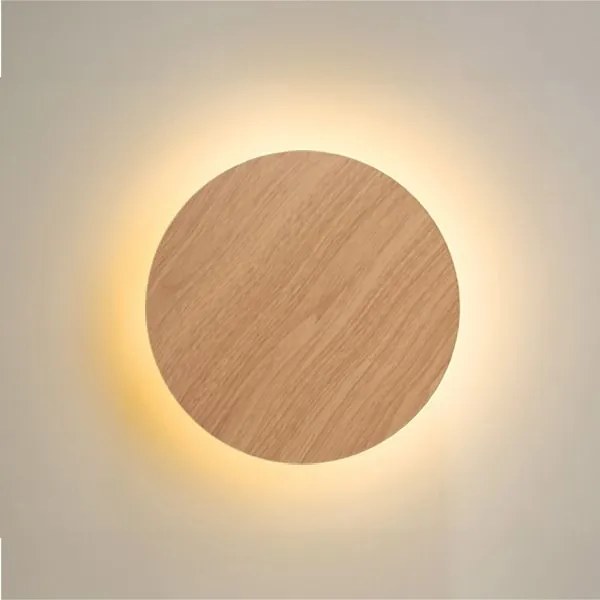 Toolight Toolight, LED nástenné svietidlo 20cm 12W APP1405-W WOOD, prírodná hnedá, OSW-03086