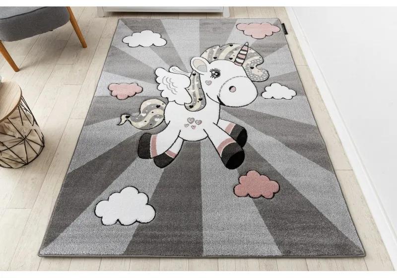 styldomova Detský sivý koberec PETIT Jednorožec