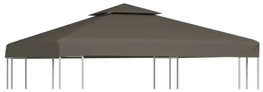 vidaXL Dvojitá strieška na altánok 310 g/m², 3x3 m, sivohnedá | BIANO