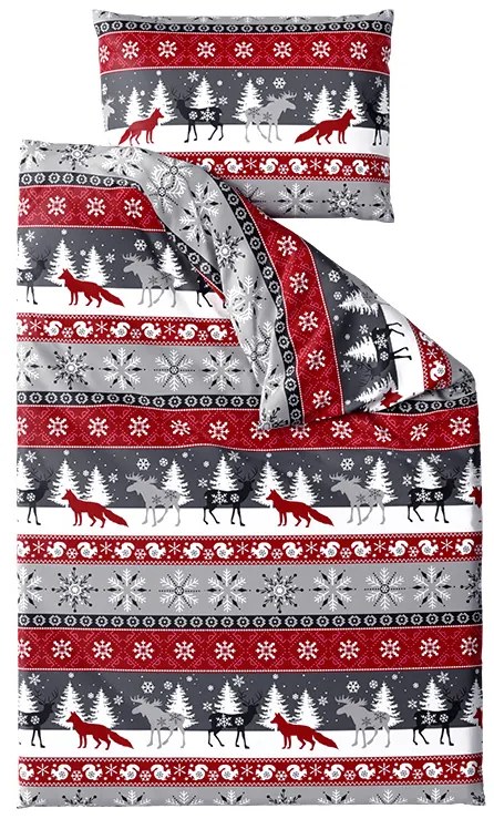 Mikroplyšové obliečky SNOWY FOREST sivé Rozmer obliečky: 2 ks 70 x 90 cm | 200 x 220 cm