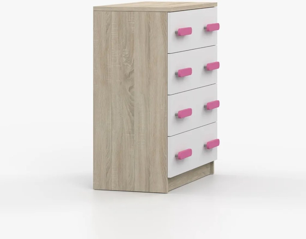 Komoda SCOUT - dub sonoma/biela (viac variant)