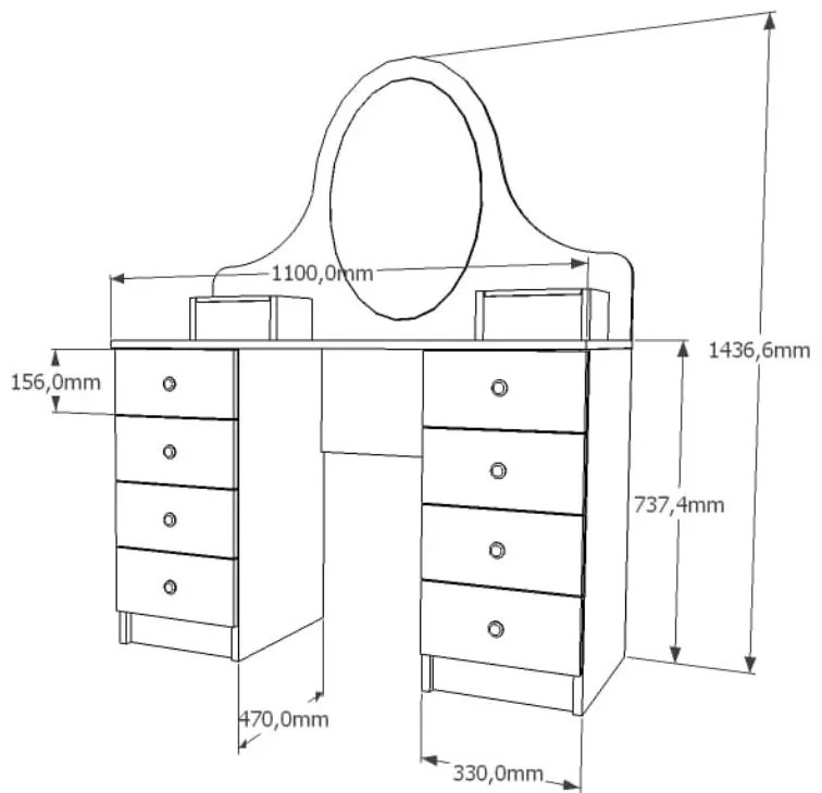 Toaletný stolík STARS