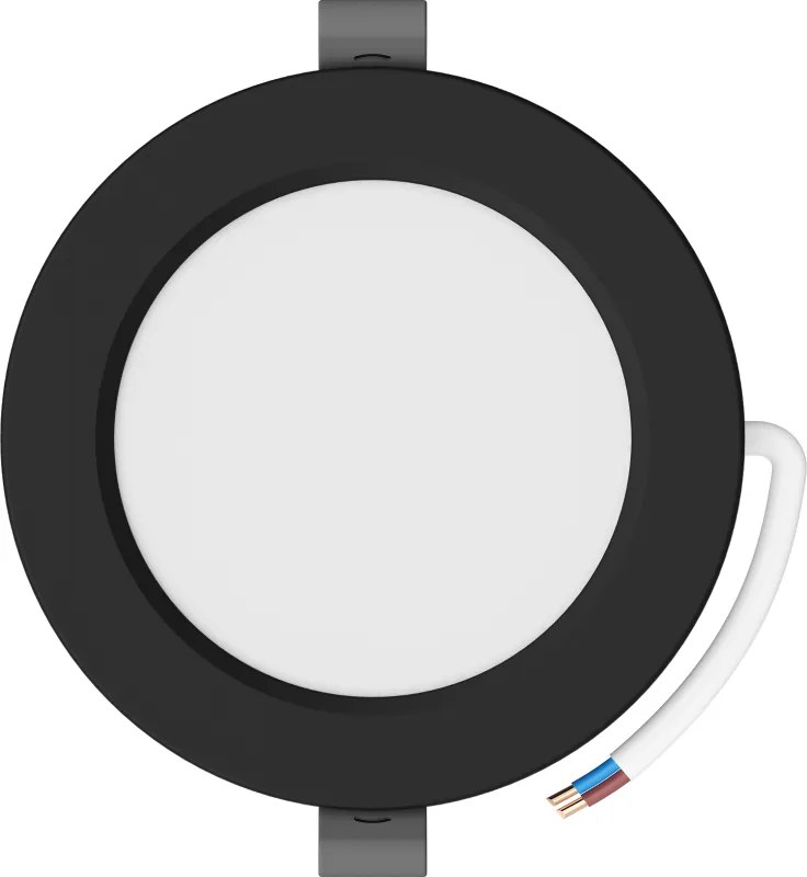 Mexen LDRR, LED stropné svietidlo na zapustenie, priemer 12 cm 12 cm, 6W, studená - 6500K, 450 lm, čierna - L210-012-0665-70