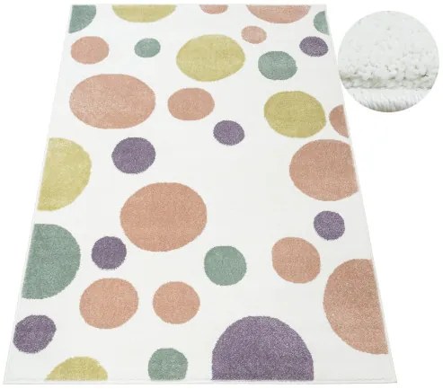 Detský koberec LIMA M042A krémový / ružový