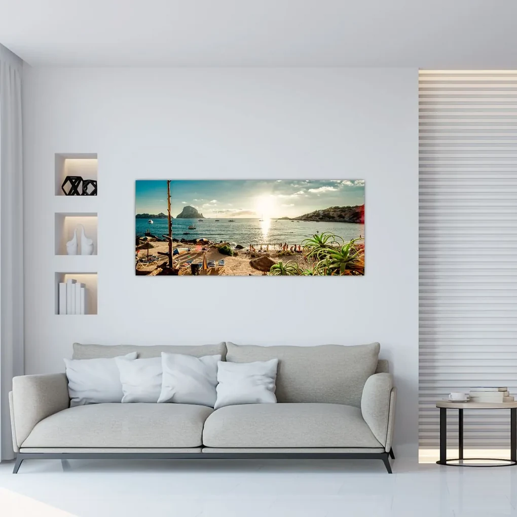 Obraz - Pláž s ľuďmi (120x50 cm)