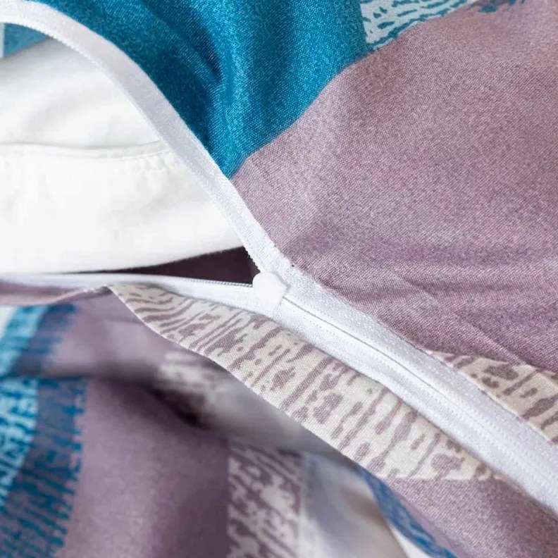 Obliečky z mikrovlákna CHEVRONIX modro-fialové Rozmer obliečky: 2 ks 70 x 80 cm | 160 x 200 cm