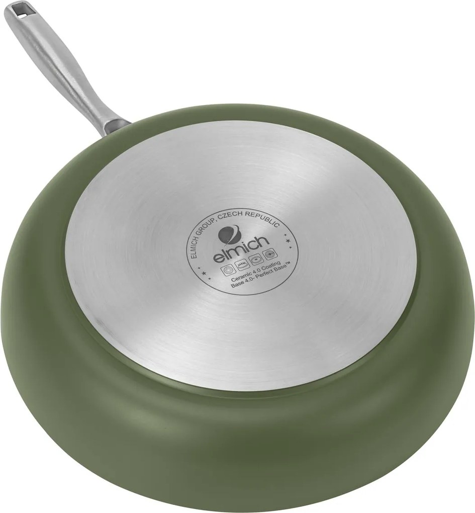 Elmich Nepriľnavá keramická panvica Vital Ø 20 cm – olivovozelená (OUTLET)