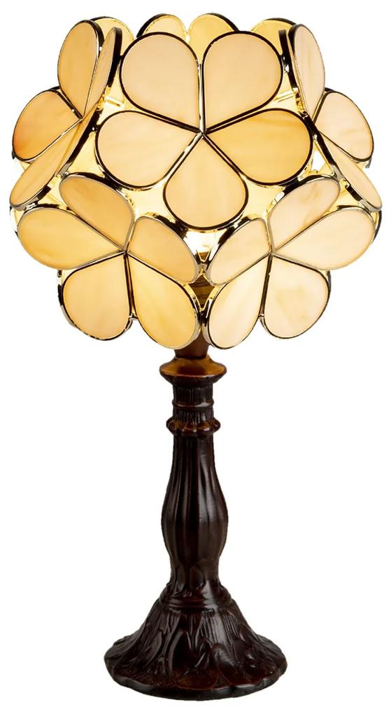 Žltá stolná lampa Tiffany Bloom - 21 * 21 * 38 cm E14 / max 1 * 25W