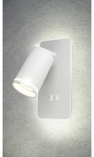 LED Nástenné bodové svietidlo PARIS 1xGU10/10W/230V + LED/6W/230V biela