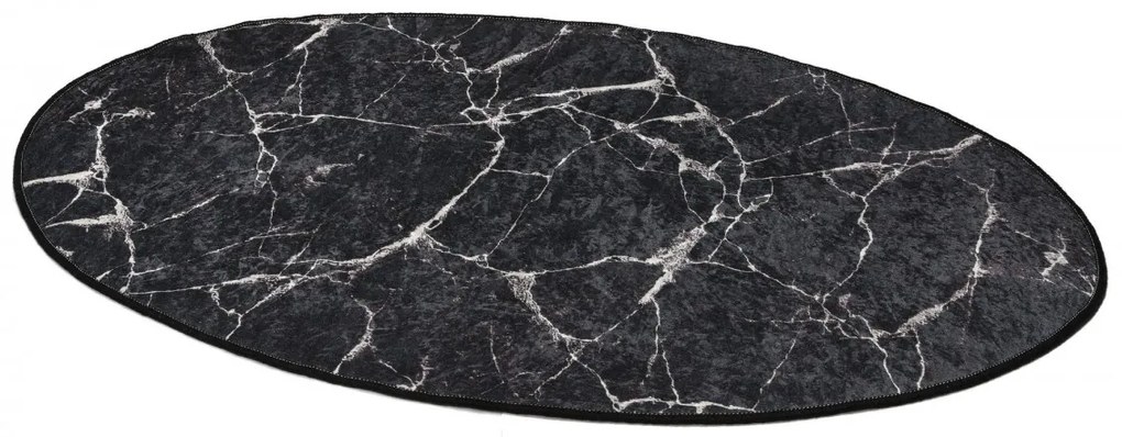 Kúpeľňová predložka Mramorová DJT 80x120 čierna/biela