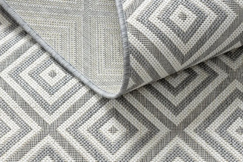 Koberec FLAT SISAL 48607637  Námestie  diamant sivo /  krémový