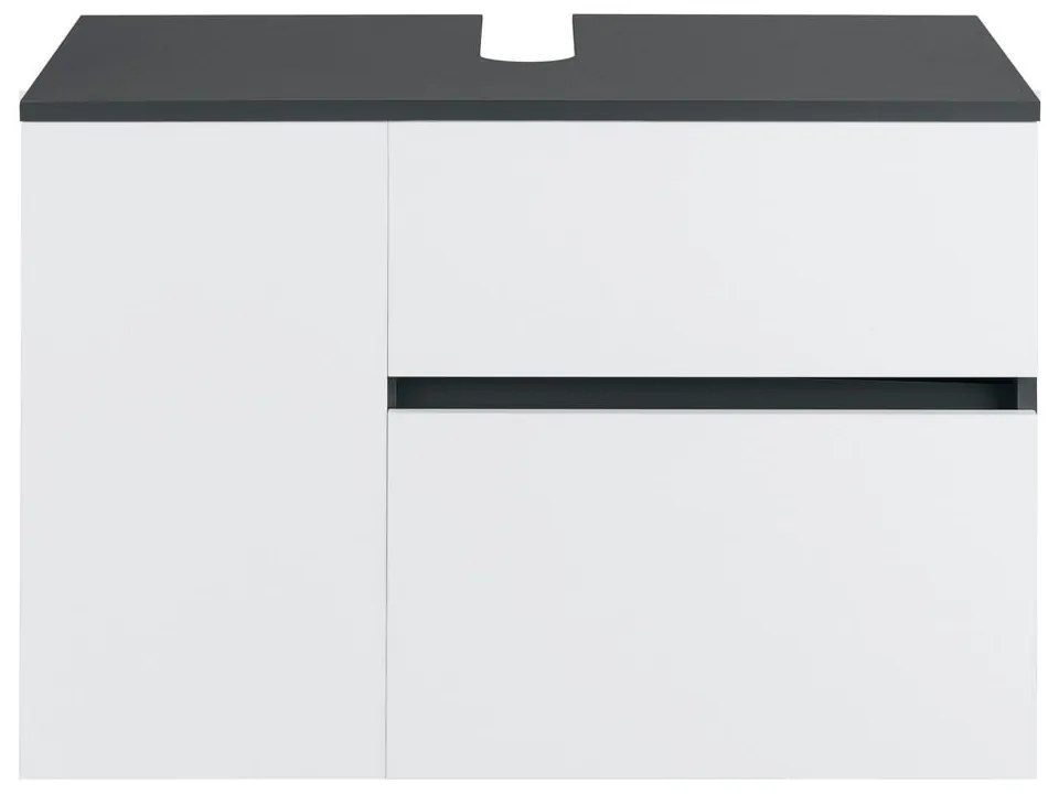 Bielo–antracitová závesná skrinka pod umývadlo 80x53 cm Wisla – Støraa
