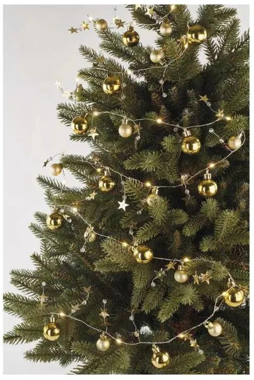 EMOS LED vianočná girlanda zlaté gule s hviezdami DCGW11