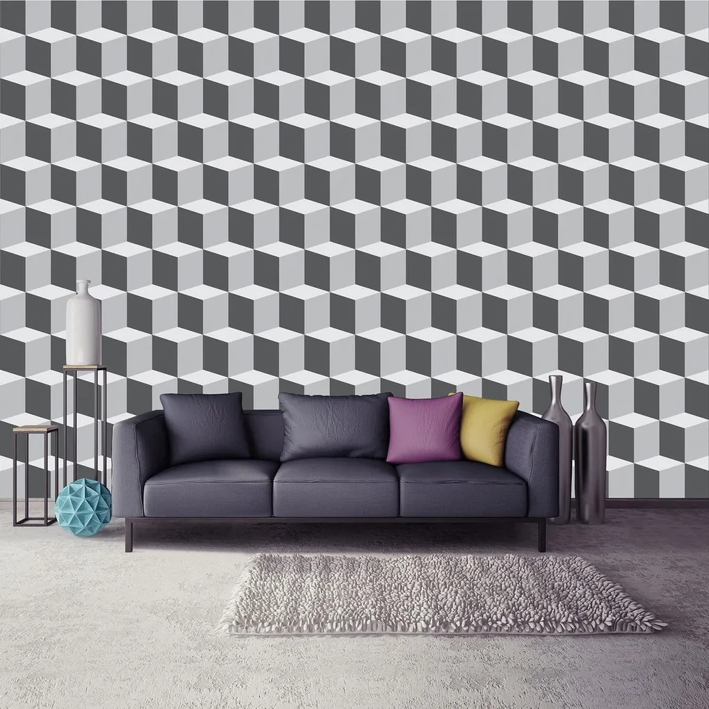 Fototapeta - Štvorce 3D (254x184 cm)