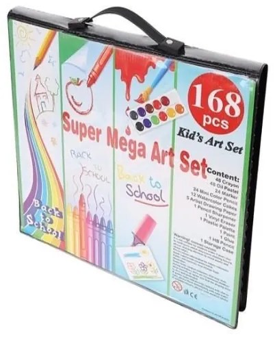 Výtvarná sada Mega Art Set na maľovanie 168 ks čierná