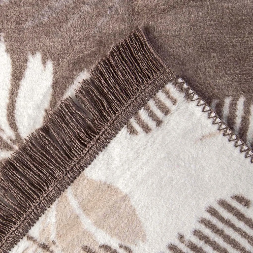 BAVLNENÁ DEKA LEAF 150X200 CM VZROVOVANÁ