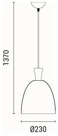 Luster na lanku 1xE27/15W/230V žltá pr. 23 cm