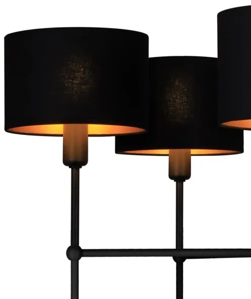 Luster na tyči MADELA 5xE14/40W/230V čierna