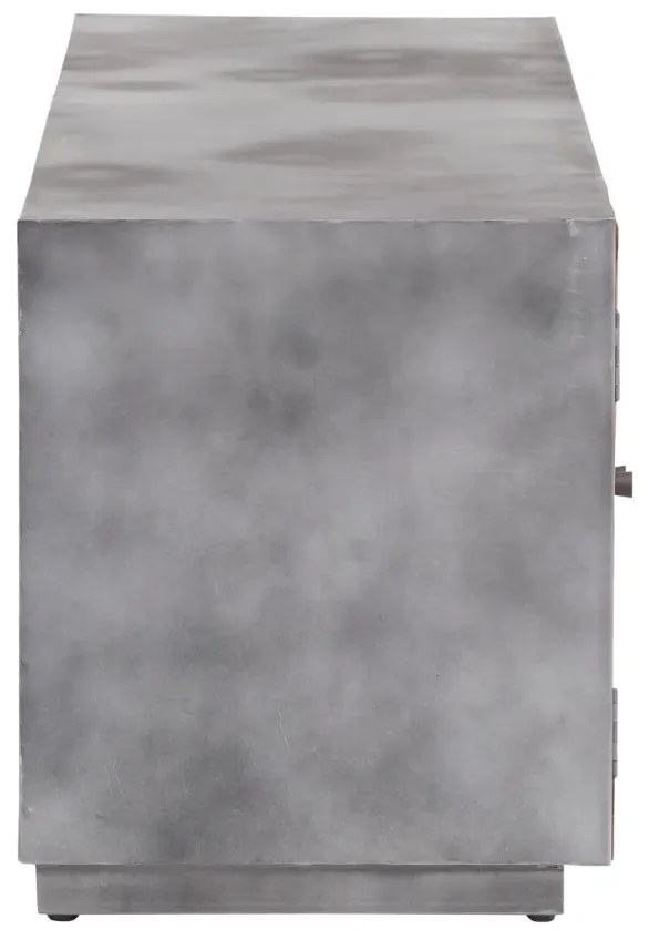 furniture-nabytek.cz - Masivní TV lavice Derby z recyklovaného dřeva a kovu, lakovaná, přírodní / šedá – 160×50×60 cm