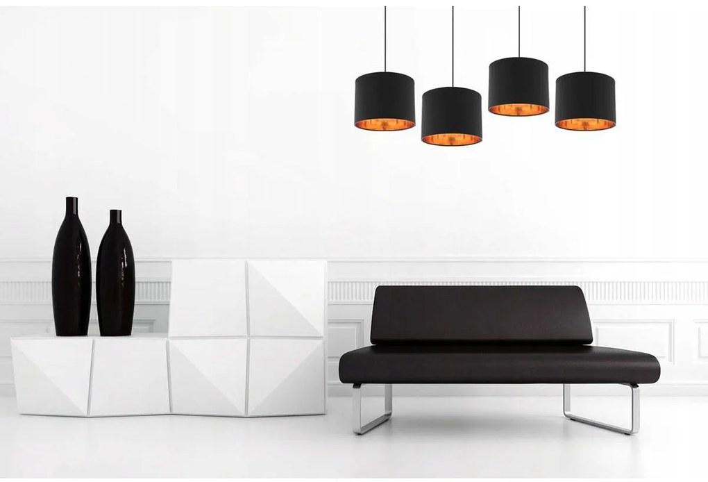 Závesné svietidlo Shade, 4x textilné tienidlo (mix 6 farieb), g