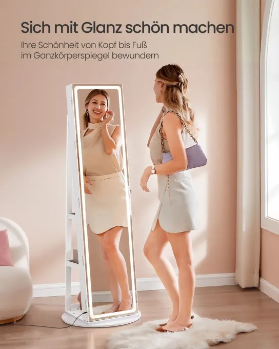 Šperkovnica so zrkadlom a LED osvetlením JJC008W03