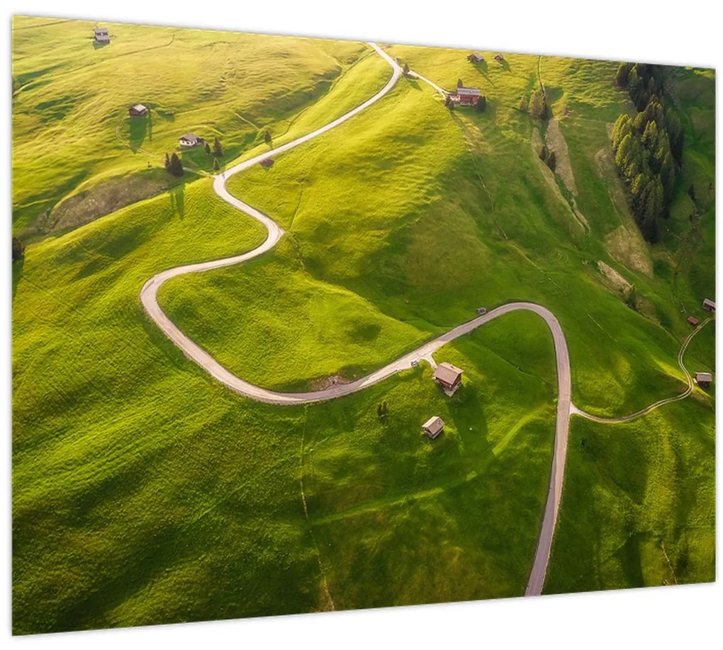 Sklenený obraz - Náhorná lúka (70x50 cm)