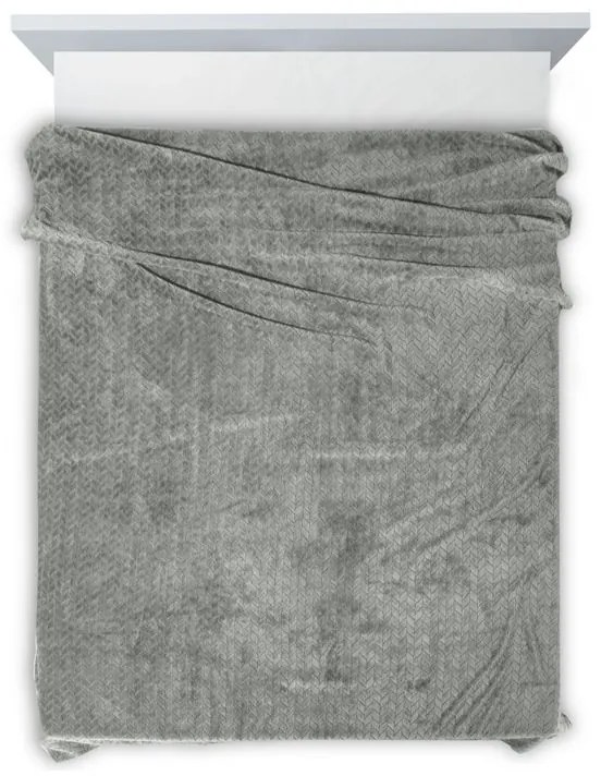 EUROFIRANY Klasická deka z mikroflanelového vlákna príjemného na dotyk 170 cm x 210 cm oceľová 100 % polyester Varianta: 335300