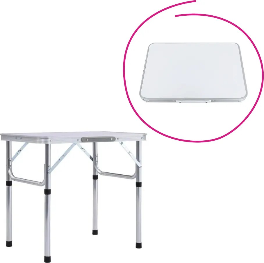 Skladací kempingový stôl, 60 cm, hliník/MDF, KEPI TYP 2