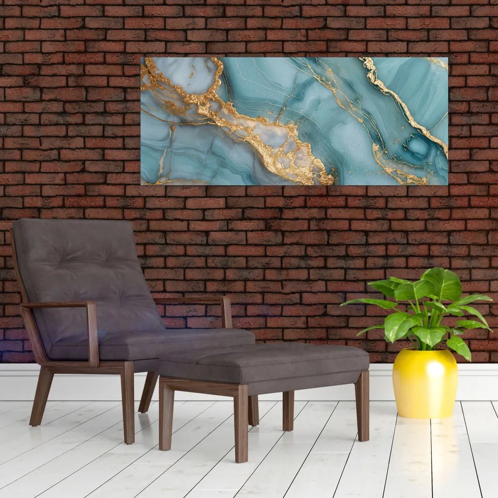 Obraz - Tyrkysový mramor (120x50 cm)