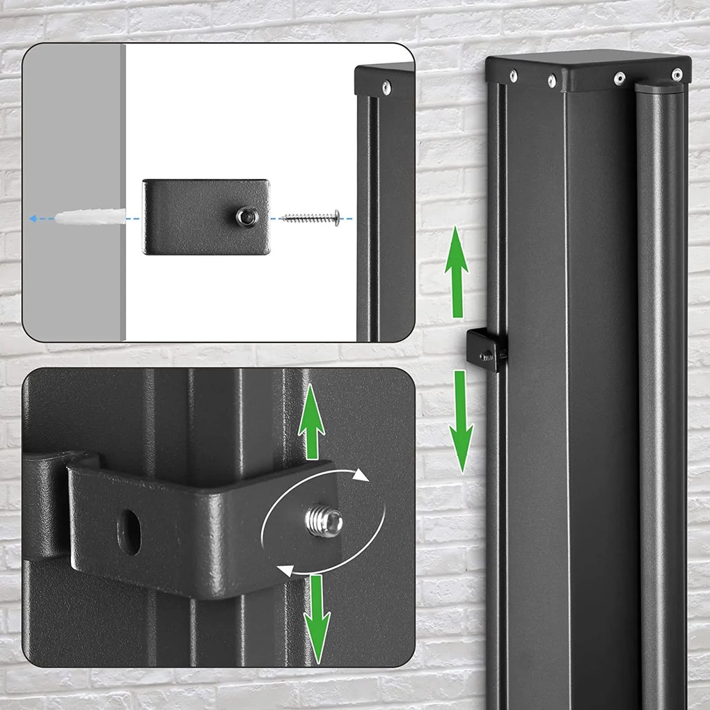 Bočná markíza NOSARA na terasu, 180x300cm antracitová Casaria
