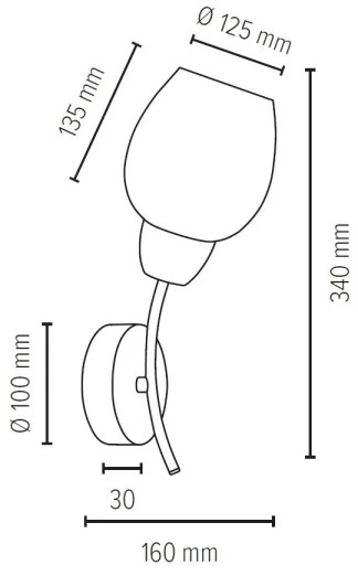 Spot-Light 8320174 - Nástenné svietidlo PARMA 1xE27/60W/230V
