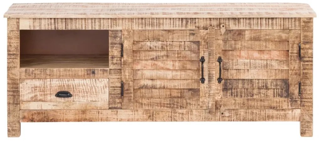 furniture-nabytek.cz - Masivní TV stolek Caribou z mangového dřeva, lakovaný, přírodní barva – 150×50×60 cm