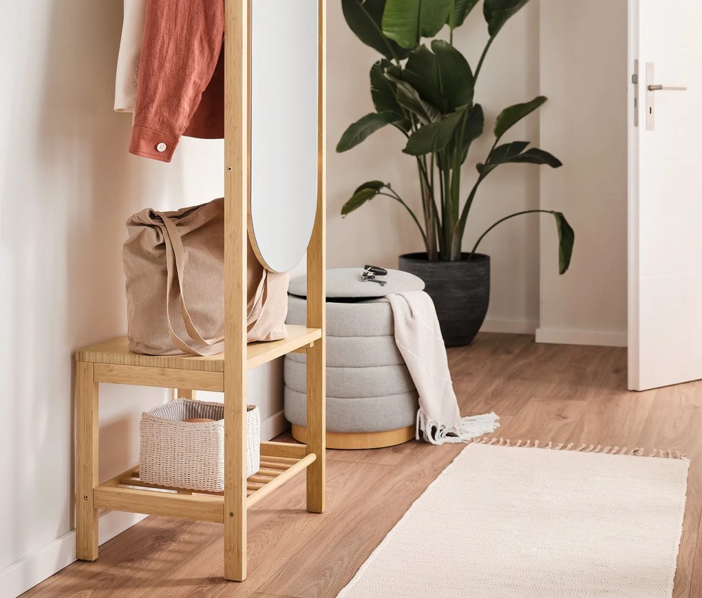 Vešiaková skriňa so zrkadlom a odkladacou plochou