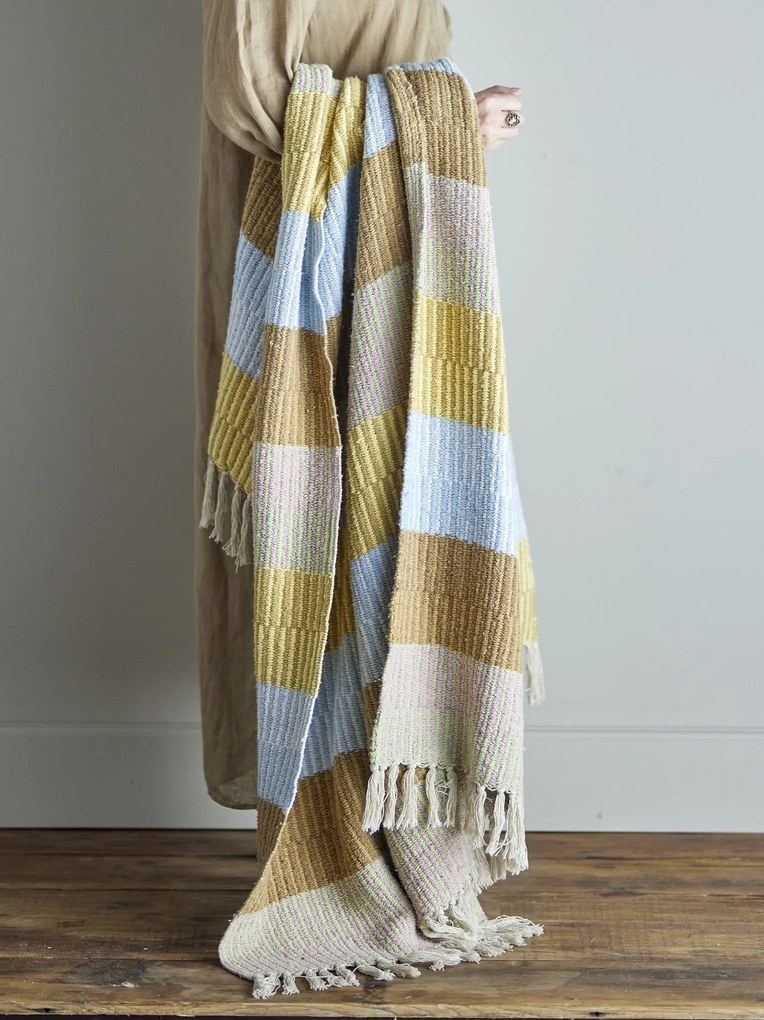 Bloomingville Prehoz z recyklovanej bavlny Isnel Yellow 160 x 130 cm