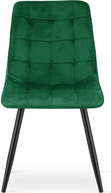 Set dvoch jedálenských stoličiek SPLIT zamatové zelené / čierne nohy (2 ks)