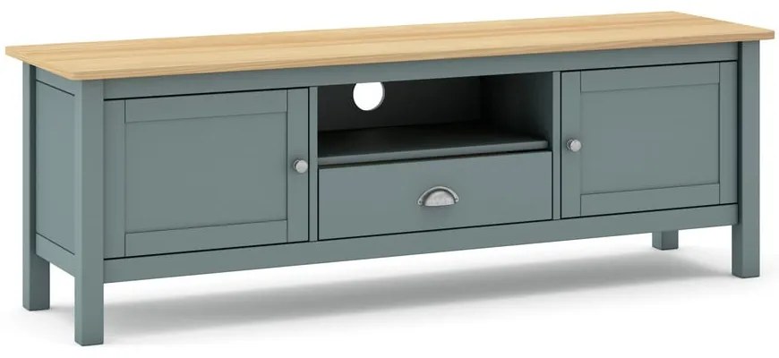 TV stolík sivozelený z borovicového dreva 158x53x40 cm Misti – Marckeric