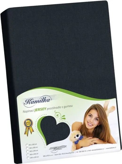 Bellatex Jersey prestieradlo Kamilka čierna
