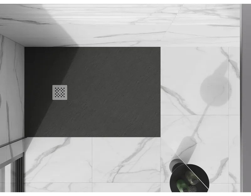 Mexen Stone+, obdĺžniková vanička z minerálneho kompozitu 140 x 80 cm, antracitová, 44718014