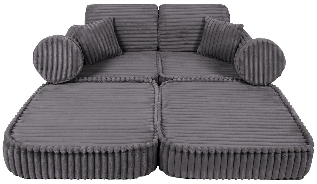 MeowBaby® Churros detská pohovka Plus, Jurassic Grey